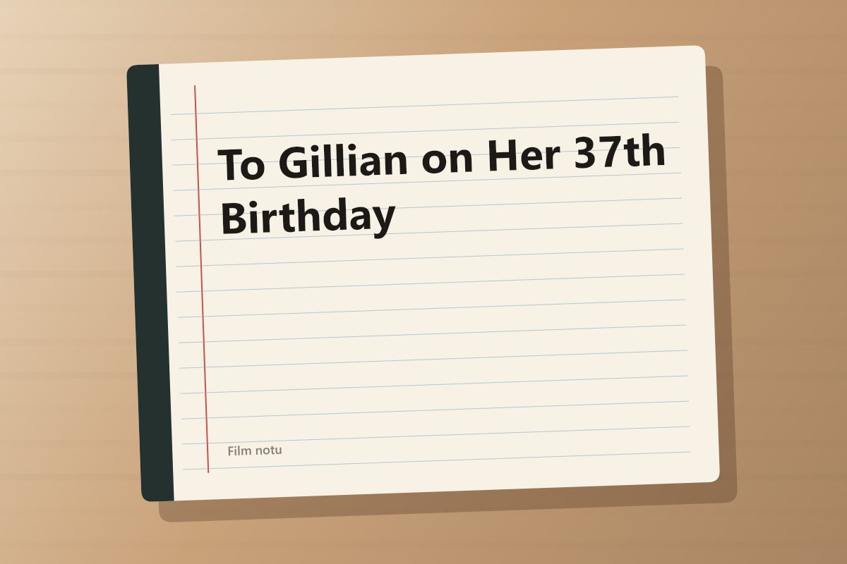 To Gillian on Her 37th Birthday kapağı